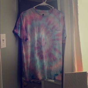 multicolor bright tie-dye shirt